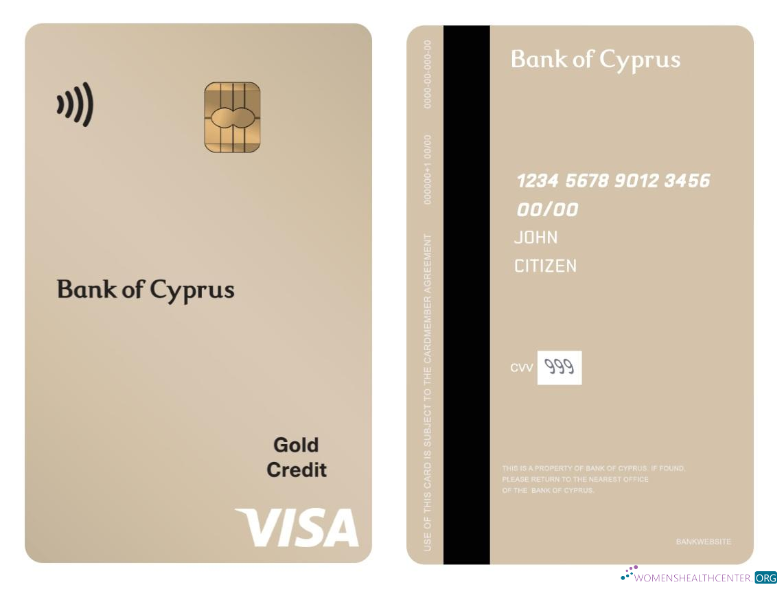 Download Cyprus Bank of Cyprus visa gold credit vertical card Photoshop template